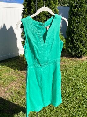 Sleeveless Banana Republic Factory linen blend aquamarine/seafoam Women's Dress